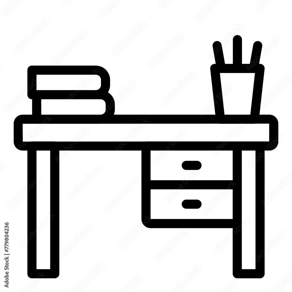 Desk line icon Desk line icon