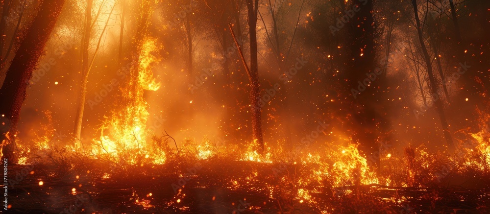 Fototapeta premium Scorched Earth: The Wrath of Wildfire