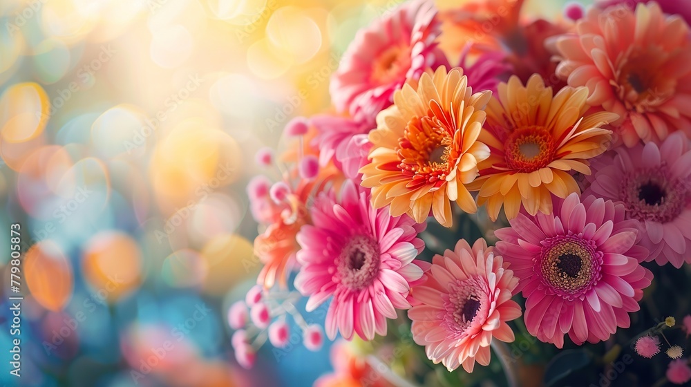 vibrant bouquet of flowers against a blurred background vibrant bouquet of flowers against a blurred background