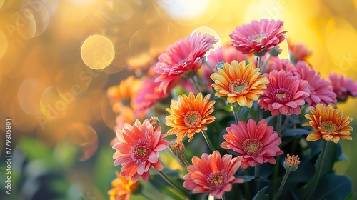 vibrant bouquet of flowers against a blurred background © JetHuynh