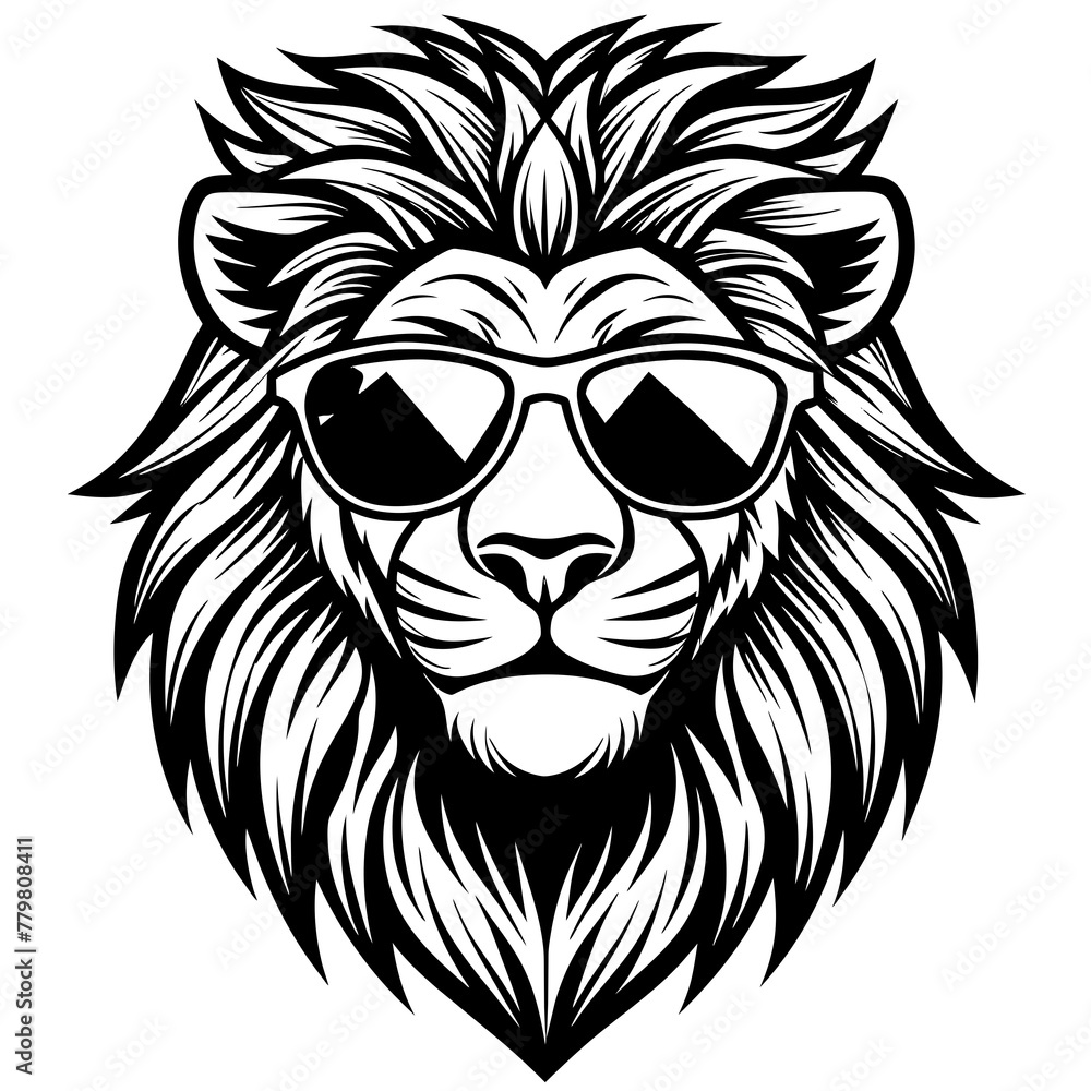 cool-lion vector design 