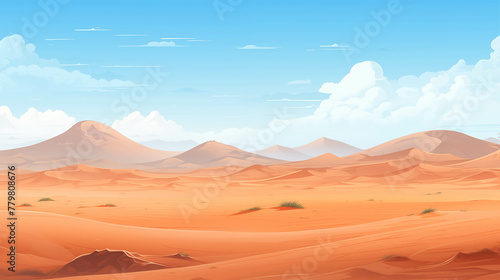 Dramatic desert landscape bathed in the orange glow of a fiery sunset.