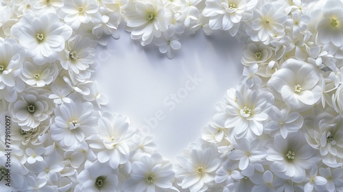 White floral frame with light blue empty space in the center for text © Natalia