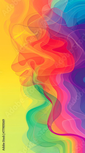 interesting multicolor shapes on a colorful gradient background, illustration design