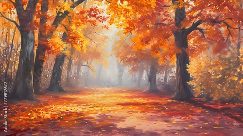 Serene Autumn Canopy Oasis./n