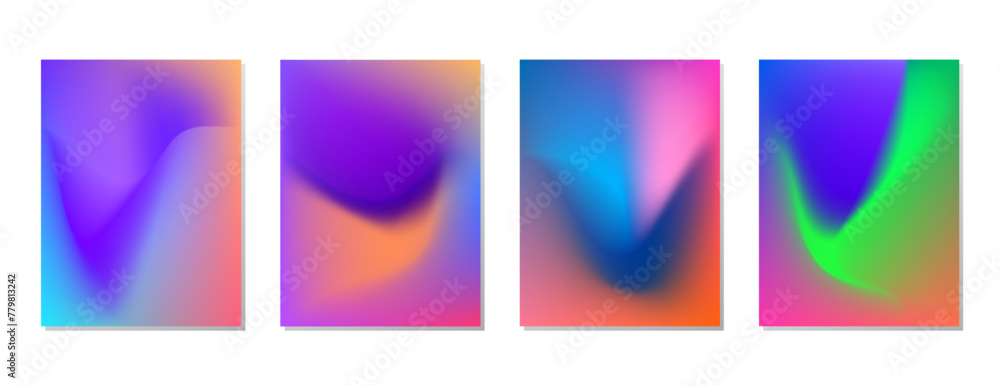 Fototapeta premium SET GRADIENT LIQUID COLOR. POSTER BACKGORUND DESIGN VECTOR TEMPLATE GOOD FOR POSTER, WALLPAPER, COVER, FRAME, FLYER, SOCIAL MEDIA, GREETING CARD