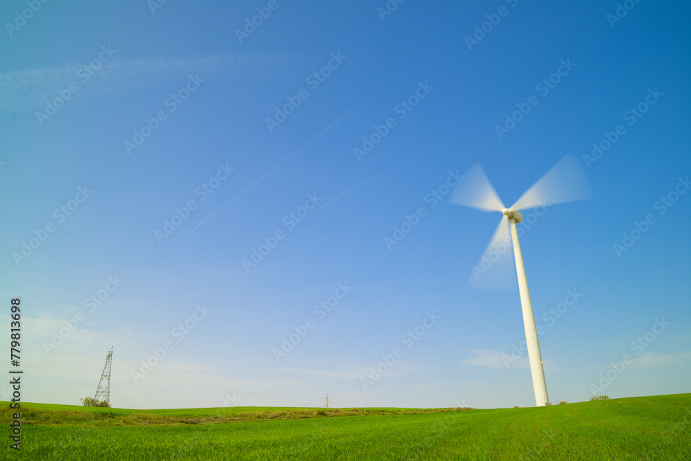 Fototapeta premium Wind turbine generators for green electricity production