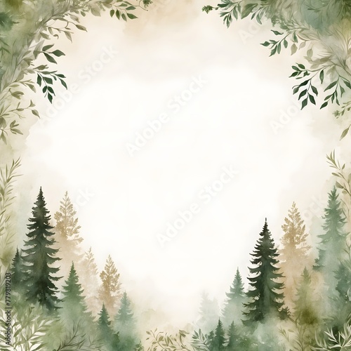 Design-Vorlage - Aquarell-Stil - Wald