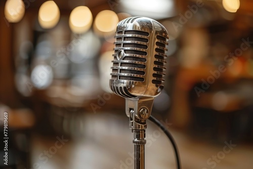 Professional microphone studio podcast stream interview platform radio with micrecording voice singing in bright record studio audio quality equipment content music media entertainment photo