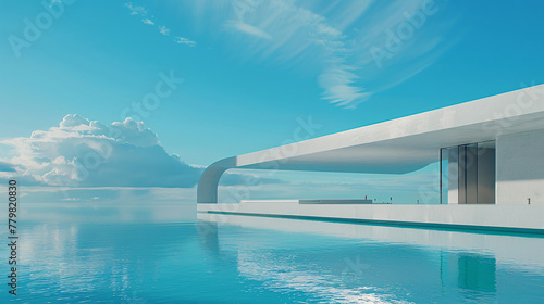 Future modern minimalist intelligent building design concept 