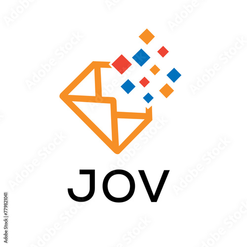 JOV  logo design template vector. JOV Business abstract connection vector logo. JOV icon circle logotype.
 photo