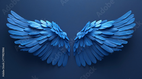 3D rendering fantasy bird wings, eagle spreading wings decorative noble concept illustration photo