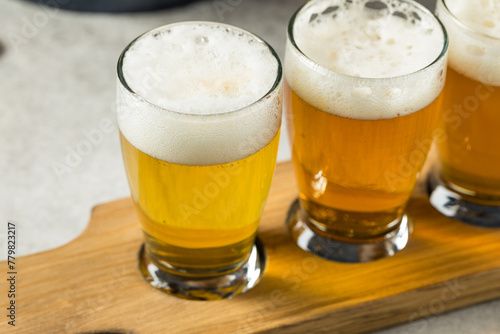 Boozy Refreshing Cold Craft Beer Flight