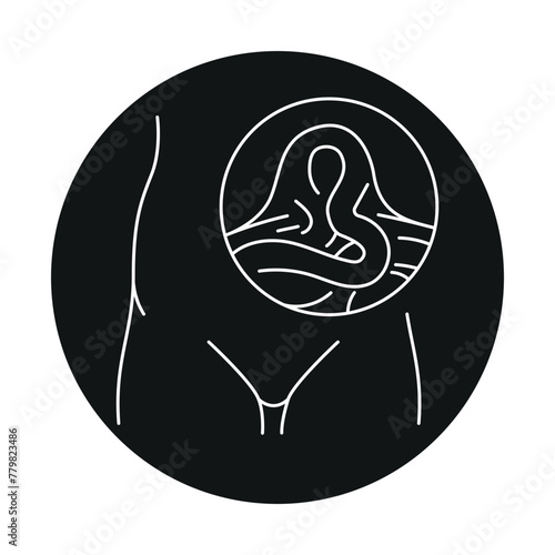 Epigastric hernia line icon. Vector isolated element.
