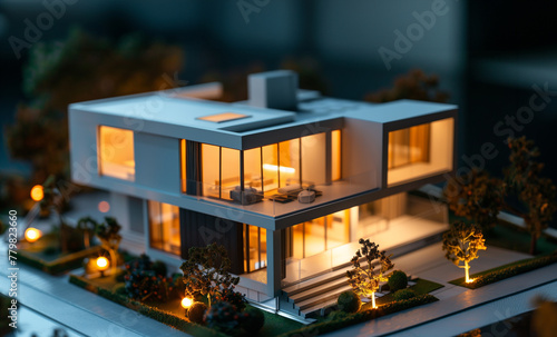 Modellhaus von Architekten als Muster für Bauvorhaben, KI generiert © Thomas Meinert