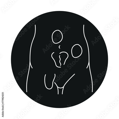 Hernias line icon. Vector isolated element.