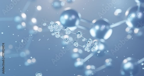 Wallpaper Mural Cyclen, rotating 3D model of ethyleneamines, seamless looped video, molecular structure with selective focus Torontodigital.ca