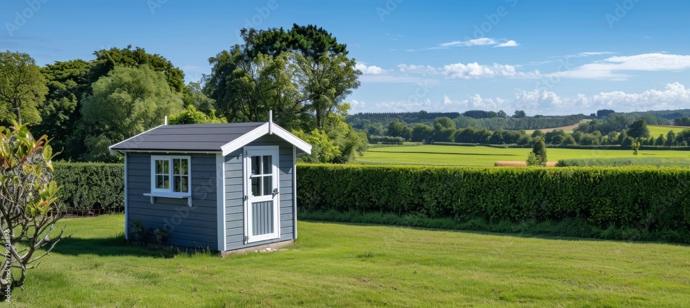 Serene Garden Shed Amidst Lush Greenery Serene Garden Shed Amidst Lush Greenery