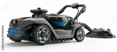 Sleek Blue and White Lawn Mower with Adventure-ready Design © JIALU