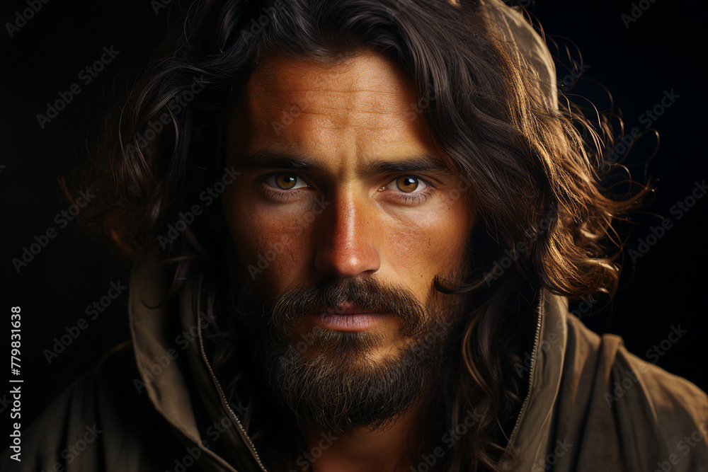 A portrait of Jesus Christ made with generative AI A portrait of Jesus Christ made with generative AI