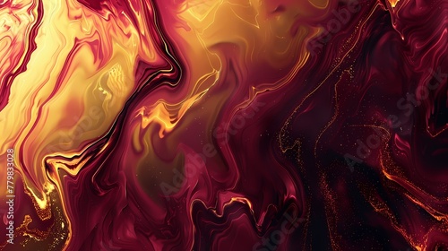 Rich burgundy and golden yellow merge, creating a luxurious and regal abstract background with a touch of opulence.