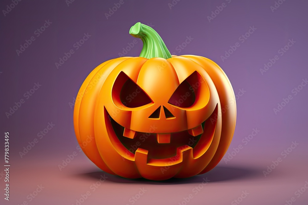Little Halloween pumpkin 3d icon isolated on bright studio background Little Halloween pumpkin 3d icon isolated on bright studio background