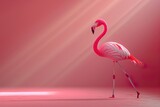 Pink color cute flamingo bird.