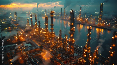 Oil and gas refinery plant or petrochemical industry