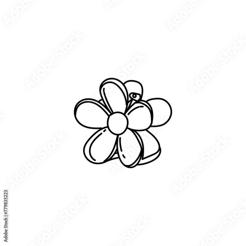 Drawn hair clip on white background