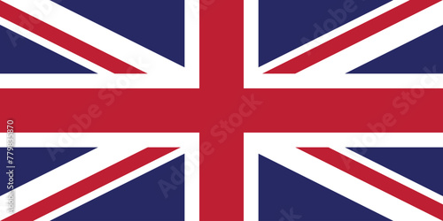 national flag united kingdom UK flag standard size vector illustration eps file easy to edit