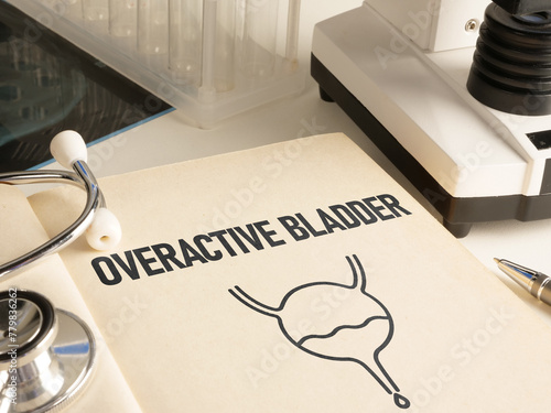 Overactive Bladder is shown using the text. Diagnosis of urologic disease Overactive Bladder photo