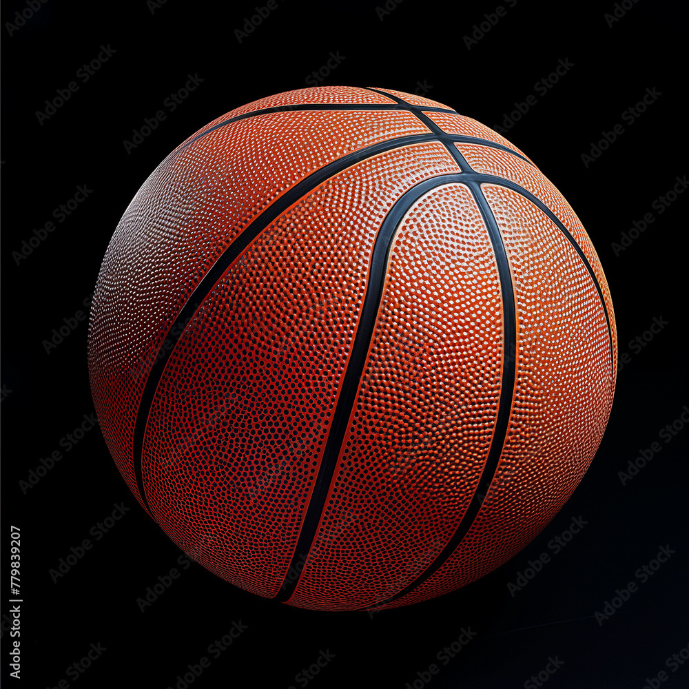 Basketball Ball on Dark Background. Clipart for sports projects.