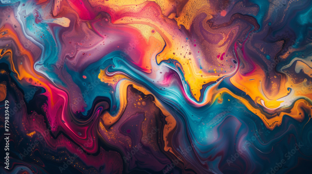 A vibrant abstract painting with bold, swirling colors A vibrant abstract painting with bold, swirling colors