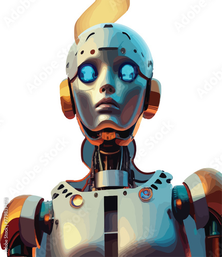 Vector robot head illustration