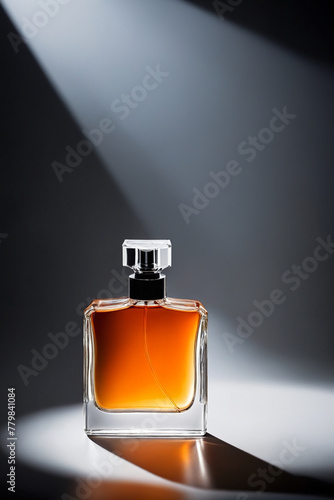 Perfume bottle - Advertising presentation of a perfume in shades of orange