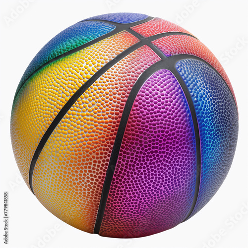 Colorful Basketball Ball Isolated on White Background. Clipart for sports projects.