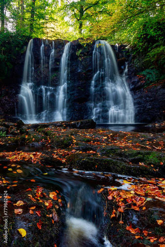 Waterfall Trail at Glenariff Forest Park near Causeway Coastal Route, Country of Antrim, Northern Ireland. europe photo