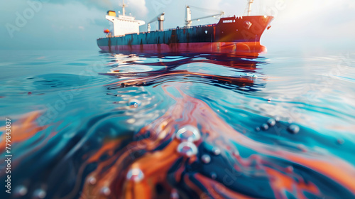 Oil floating on the surface of the ocean, water pollution and chemicals create problems for the environment, living things and natural resources