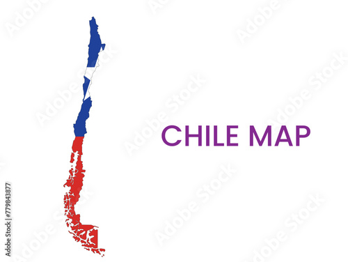 High detailed map of Chile. Outline map of Chile. South America