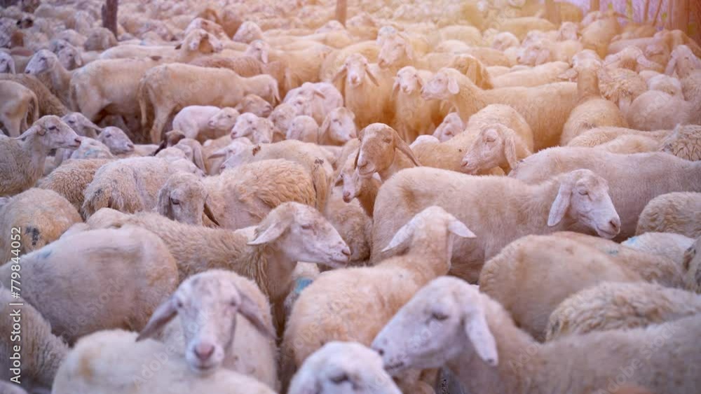 Herd of sheep on desert in Ninh Thuan province, Vietnam Herd of sheep on desert in Ninh Thuan province, Vietnam