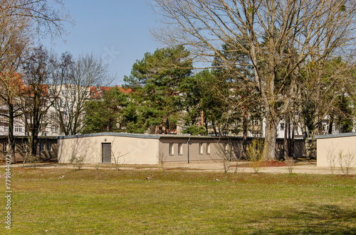 Berlin, Germany, March 7, 2024: renovated barracks in a former camp for forced laborers in Schoeneweide neighbourhood