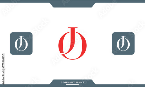JO, OJ, J, O, Abstract Letters Logo Monogram
