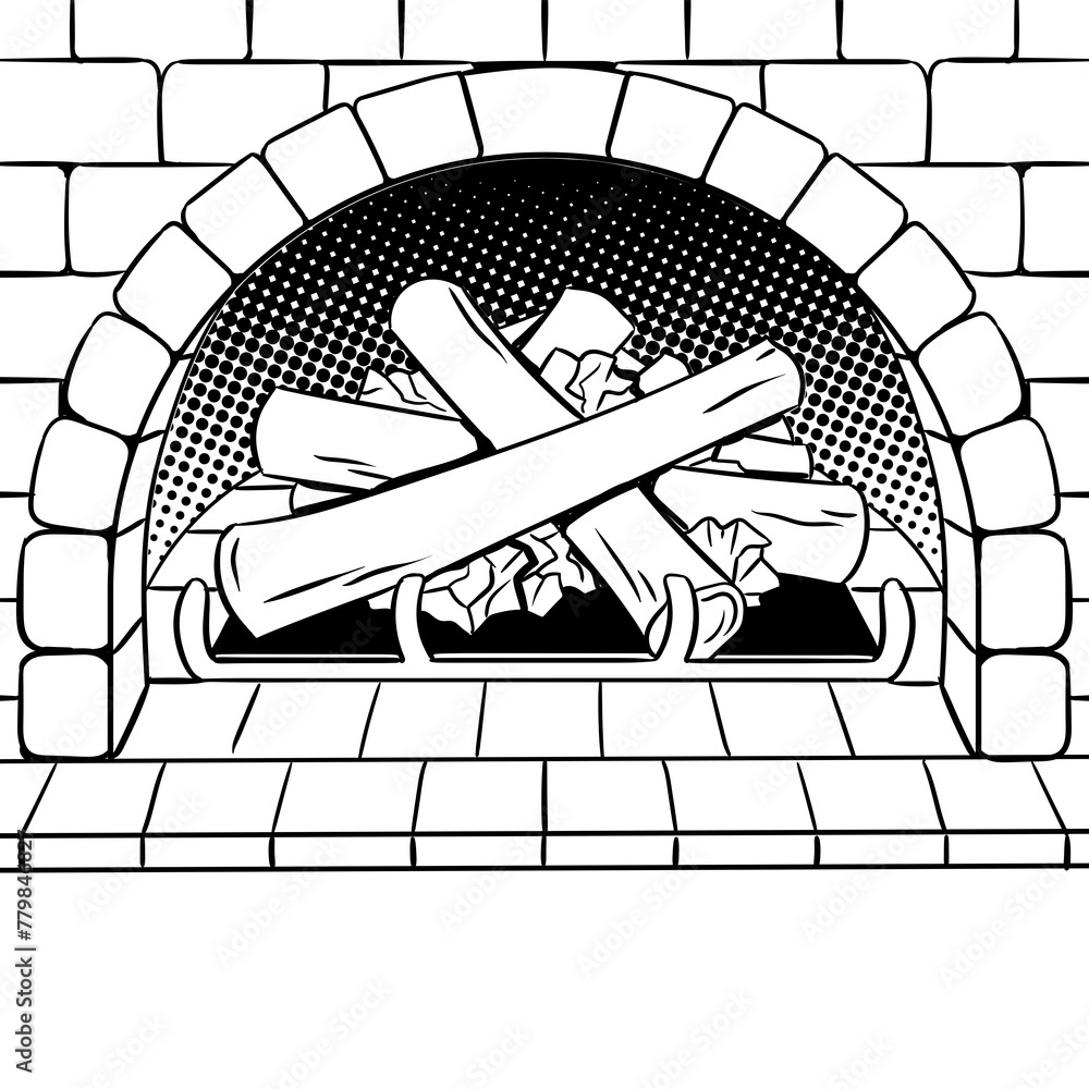 Fireplace coloring book PNG Fireplace coloring book PNG