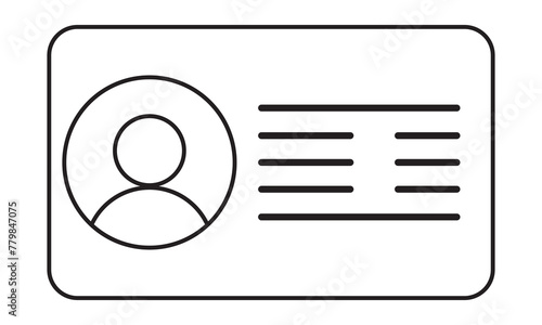 Identification card outline icon isolated on background. Identification card , Identification card logo,. Editable stroke. . ID Badge Symbol . Vector illustration. Eps 10 