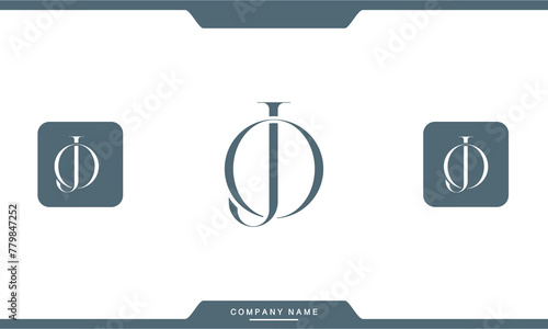 JO, OJ, J, O, Abstract Letters Logo Monogram