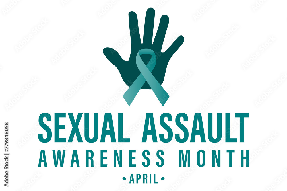 Fototapeta premium Concept design for Sexual Assault Awareness Month in April, an annual campaign promoting education and prevention of sexual violence.