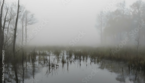 A-Thick-Fog-Settling-Over-A-Swamp-Hiding-Its-Murk-