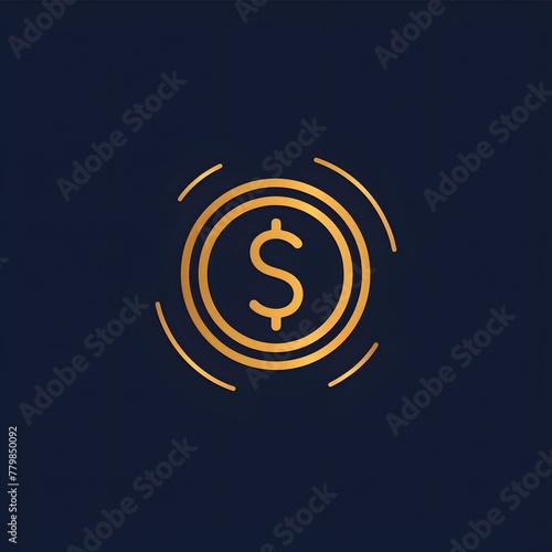 Logo illustration of Lively dollar sign in gold with dark background photo