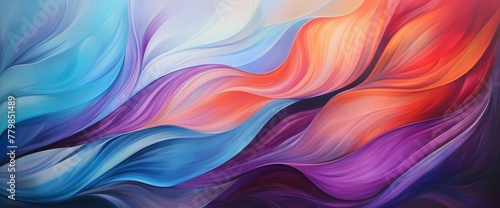 Fluidity meets intensity as bold strokes carve out a path of vibrant gradients  weaving a mesmerizing tapestry that captures the essence of modern abstraction.