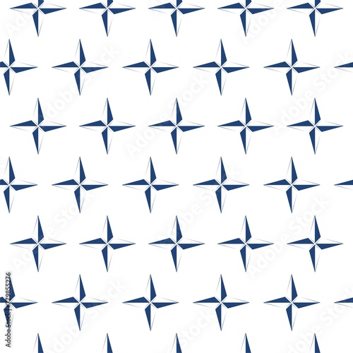 Wind rose icon seamless pattern on white background